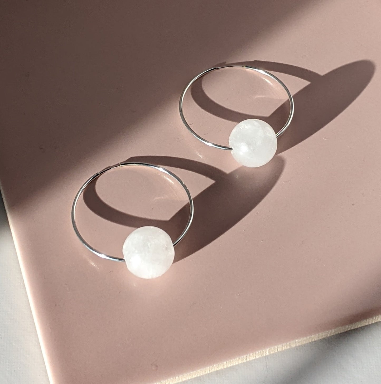 Amazonite Endless Silver Hoops